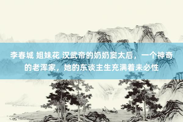 李春城 姐妹花 汉武帝的奶奶窦太后，一个神奇的老浑家，她的东谈主生充满着未必性