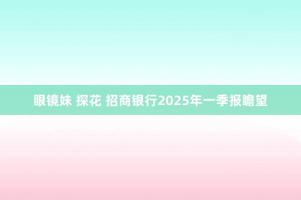 眼镜妹 探花 招商银行2025年一季报瞻望