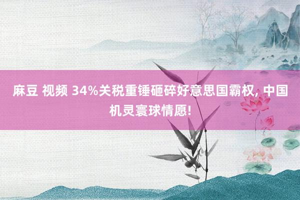 麻豆 视频 34%关税重锤砸碎好意思国霸权， 中国机灵寰球情愿!