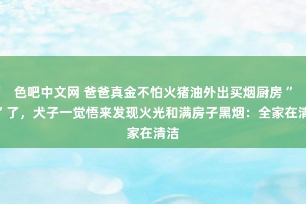 色吧中文网 爸爸真金不怕火猪油外出买烟厨房“炸”了，犬子一觉悟来发现火光和满房子黑烟：全家在清洁